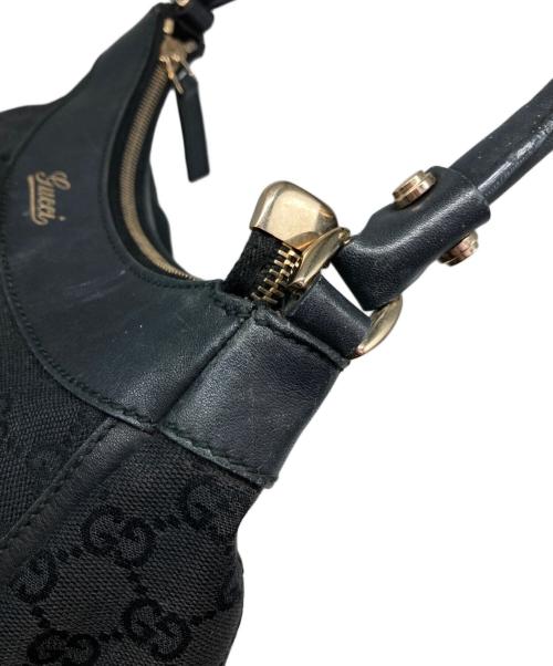 GUCCI（グッチ）GUCCI (グッチ) アビーライン GGシマ レザー ショルダー ハンドバッグ ブラックの古着・服飾アイテム