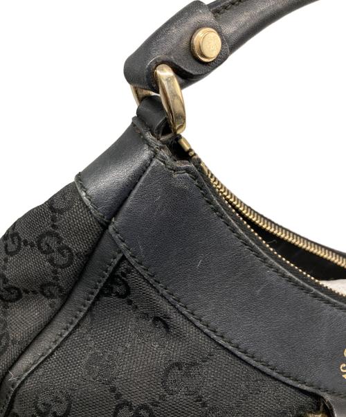 GUCCI（グッチ）GUCCI (グッチ) アビーライン GGシマ レザー ショルダー ハンドバッグ ブラックの古着・服飾アイテム