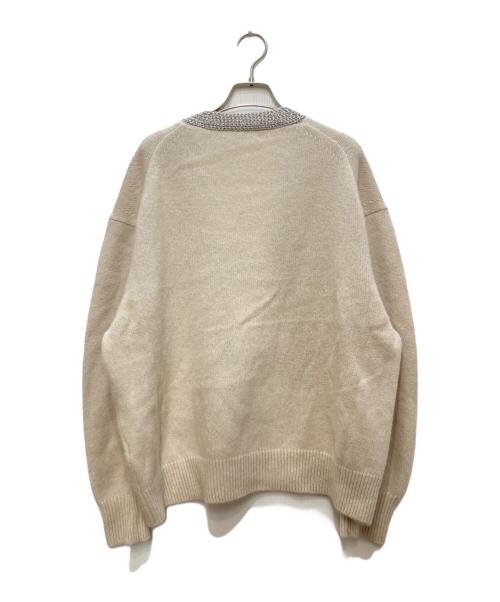 MOGA（モガ）MOGA (モガ) ラクーンラメVネックカーディガン ベージュ サイズ:freeの古着・服飾アイテム