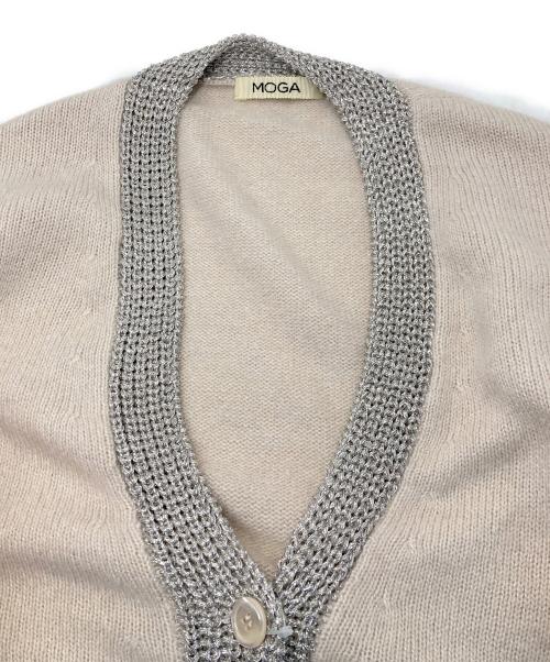 MOGA（モガ）MOGA (モガ) ラクーンラメVネックカーディガン ベージュ サイズ:freeの古着・服飾アイテム
