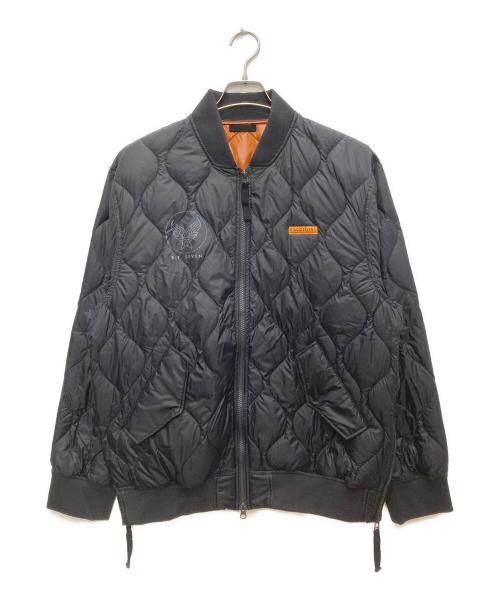 studio seven（スタジオセブン）studio seven (スタジオセブン) TAION (タイオン) Knit Rib MA-1 Jacket/ニット　リブ　MA1　ジャケット ブラック サイズ:Lの古着・服飾アイテム