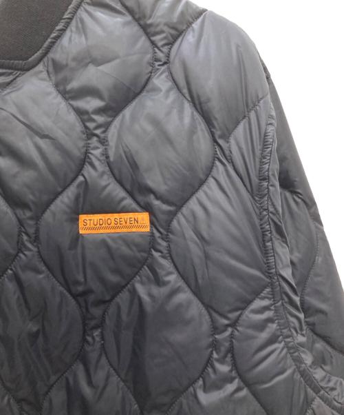 studio seven（スタジオセブン）studio seven (スタジオセブン) TAION (タイオン) Knit Rib MA-1 Jacket/ニット　リブ　MA1　ジャケット ブラック サイズ:Lの古着・服飾アイテム