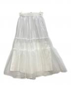 ARPEGE STORYアルページュストーリー）の古着「オーガンティアードスカート」｜ホワイト