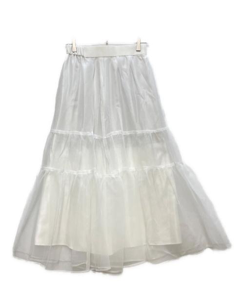 ARPEGE STORY（アルページュストーリー）ARPEGE STORY (アルページュストーリー) オーガンティアードスカート ホワイト サイズ:１の古着・服飾アイテム