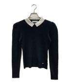 CELFORDセルフォード）の古着「カシミア混襟付きニット」｜ブラック