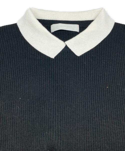 CELFORD（セルフォード）CELFORD (セルフォード) カシミア混襟付きニット ブラック サイズ:36の古着・服飾アイテム