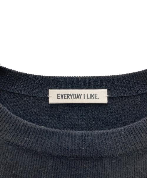 EVERYDAY I LIKE.（エヴリデイ アイ ライク）EVERYDAY I LIKE. (エヴリデイ アイ ライク) Woolクルーネックプルオーバーニット ブラック サイズ:Freeの古着・服飾アイテム