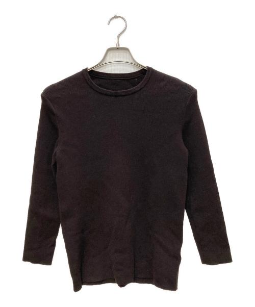 MUSE（ミューズ）MUSE (ミューズ) WONDER リブ クルーネック ニットプルオーバー ブラウン サイズ:Freeの古着・服飾アイテム