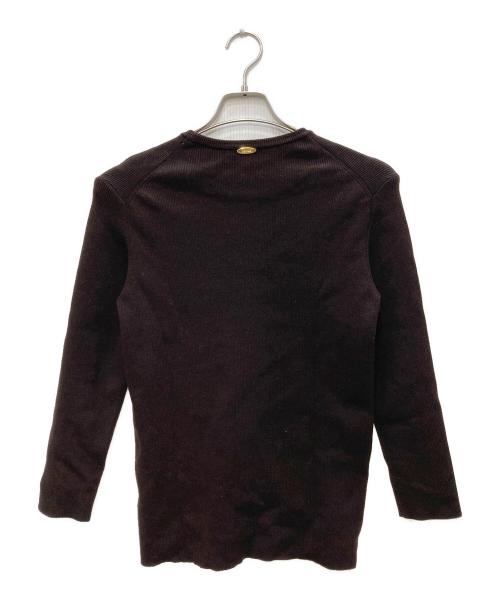 MUSE（ミューズ）MUSE (ミューズ) WONDER リブ クルーネック ニットプルオーバー ブラウン サイズ:Freeの古着・服飾アイテム