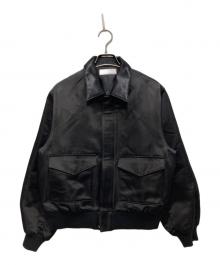 AP STUDIO（エーピーストゥディオ）の古着「VINTAGE SATIN BLOUSON/ヴィンテージ サテン ブルゾン」｜ブラック