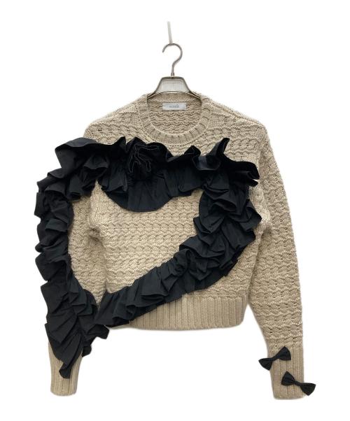 ecmile（エクミール）ecmile (エクミール) LOVELY KNIT TOP/ラブリー ニット トップス ベージュ サイズ:Ｆの古着・服飾アイテム