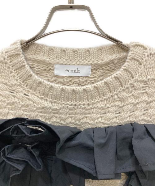 ecmile（エクミール）ecmile (エクミール) LOVELY KNIT TOP/ラブリー ニット トップス ベージュ サイズ:Ｆの古着・服飾アイテム