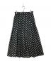 le.coeur blanc（ルクールブラン）の古着「ローンドットプリントタックギャザースカート」｜ホワイト×ブラック