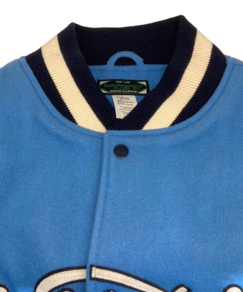STALL & DEAN（ストール&ディーン）STALL & DEAN (ストール&ディーン) レザー切替スタジャン ブルー サイズ:2XLの古着・服飾アイテム