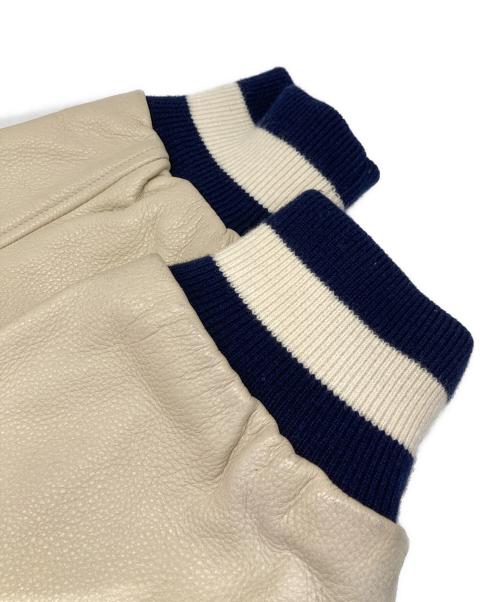 STALL & DEAN（ストール&ディーン）STALL & DEAN (ストール&ディーン) レザー切替スタジャン ブルー サイズ:2XLの古着・服飾アイテム