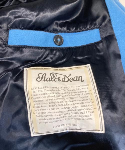 STALL & DEAN（ストール&ディーン）STALL & DEAN (ストール&ディーン) レザー切替スタジャン ブルー サイズ:2XLの古着・服飾アイテム