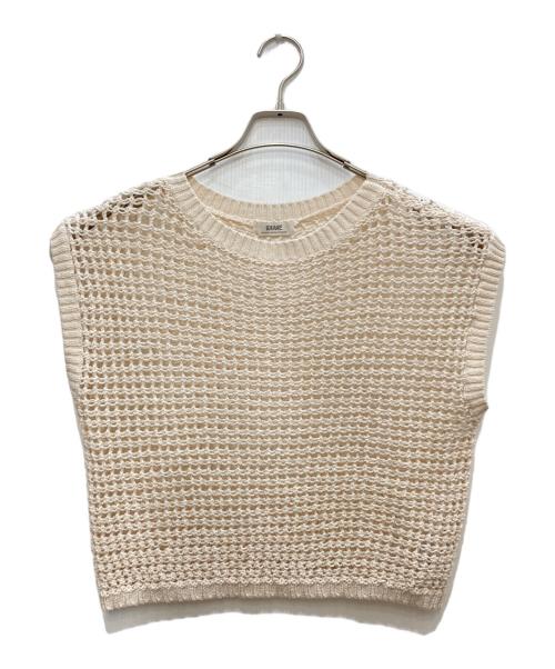 journal standard L'essage（ジャーナルスタンダード レサージュ）journal standard L'essage (ジャーナルスタンダード レサージュ) スクエアメッシュショートプルオーバー ホワイト サイズ:freeの古着・服飾アイテム