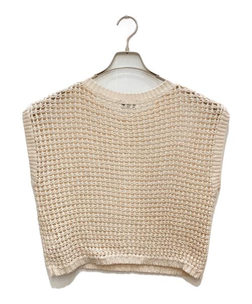 journal standard L'essage（ジャーナルスタンダード レサージュ）journal standard L'essage (ジャーナルスタンダード レサージュ) スクエアメッシュショートプルオーバー ホワイト サイズ:freeの古着・服飾アイテム