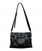 BALLYバリー）の古着「レザーメッセンジャーバッグ」｜ブラック