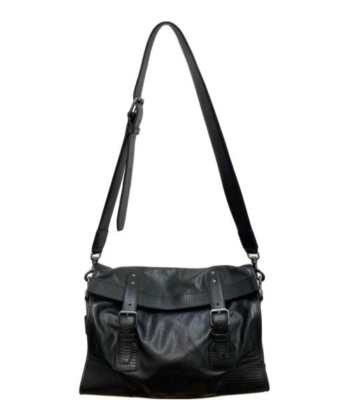 BALLY（バリー）BALLY (バリー) レザーメッセンジャーバッグ ブラックの古着・服飾アイテム