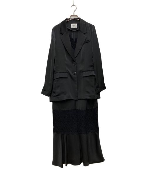 Ameri VINTAGE（アメリヴィンテージ）Ameri VINTAGE (アメリヴィンテージ) ブラックサテンセットアップ ブラック サイズ:Ｓの古着・服飾アイテム