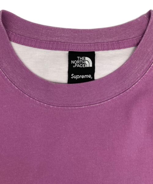 SUPREME（シュプリーム）SUPREME (シュプリーム) THE NORTH FACE (ザ ノース フェイス) PIGMENT PRINTED TEE/ピグメント プリンテッド ティー ホワイト×パープル サイズ:Ｌの古着・服飾アイテム
