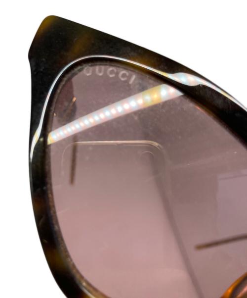 GUCCI（グッチ）GUCCI (グッチ) キャットアイサングラス ブラウン サイズ:55□22-145の古着・服飾アイテム