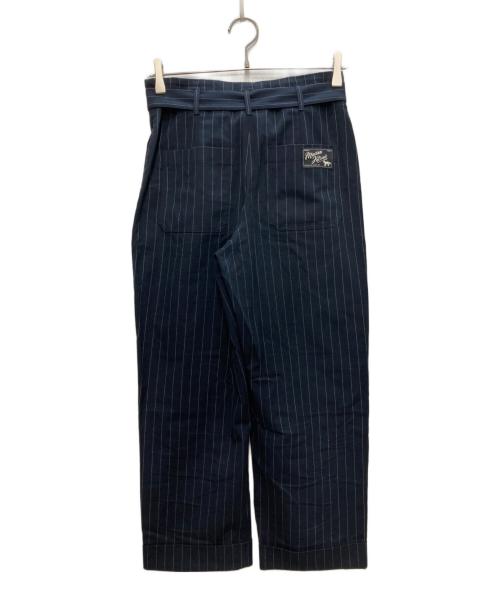 maison kitsune（メゾンキツネ）MAISON KITSUNE (メゾンキツネ) PAPERBAG PLEATED PANTS ネイビー サイズ:36の古着・服飾アイテム