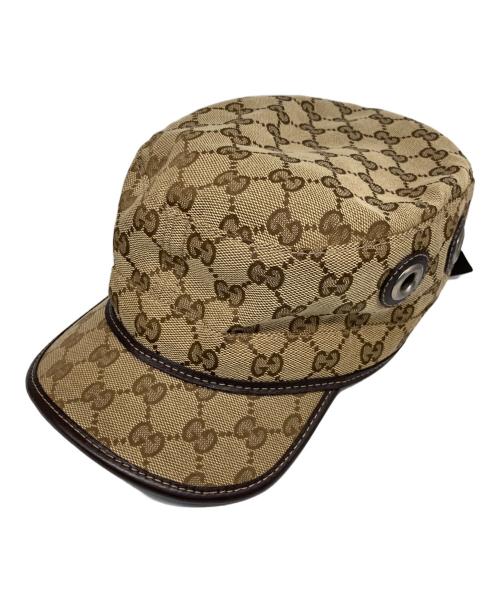 GUCCI（グッチ）GUCCI (グッチ) GGキャンバス ワークキャップ ベージュ サイズ:Mの古着・服飾アイテム