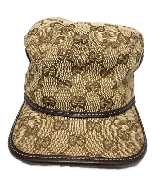 GUCCI（グッチ）GUCCI (グッチ) GGキャンバス ワークキャップ ベージュ サイズ:Mの古着・服飾アイテム