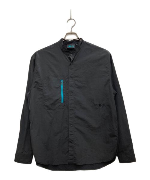 REFT（レフト）reft (レフト) STAND COLLAR O.D. SHIRT/スタンド カラー O.D. シャツ ブラック サイズ:Ｌの古着・服飾アイテム