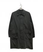 Name.ネーム）の古着「ウォータープルーフニット シングルブレステッドコート」｜オリーブ