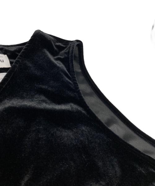 foufou（フーフー ザドレス）foufou (フーフー ザドレス) ノースリーブベロアワンピース ブラック サイズ:1の古着・服飾アイテム