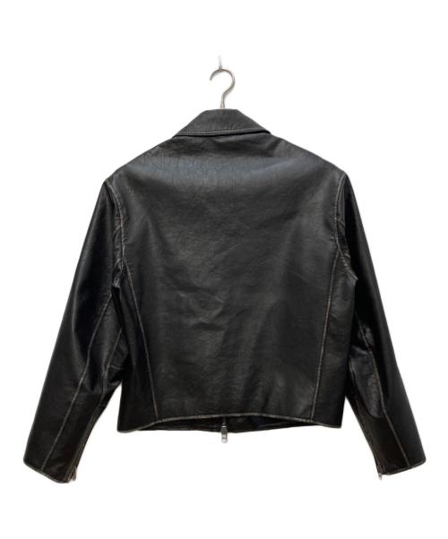 ZARA（ザラ）ZARA (ザラ) グラデーションフェイクレザージャケット ブラック サイズ:Lの古着・服飾アイテム