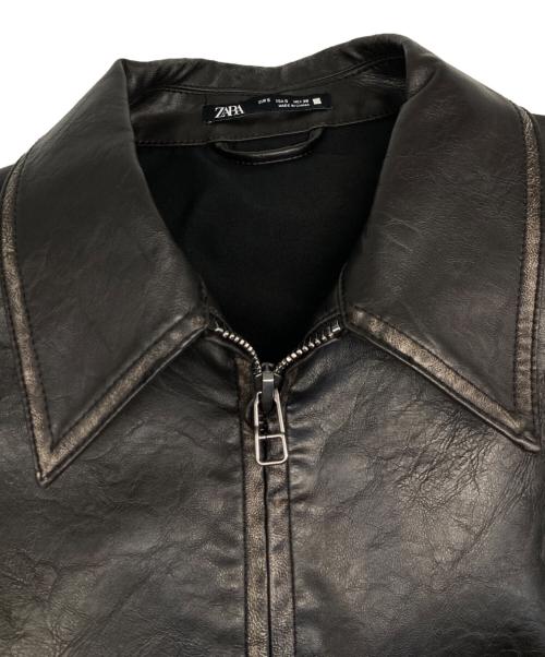 ZARA（ザラ）ZARA (ザラ) グラデーションフェイクレザージャケット ブラック サイズ:Lの古着・服飾アイテム