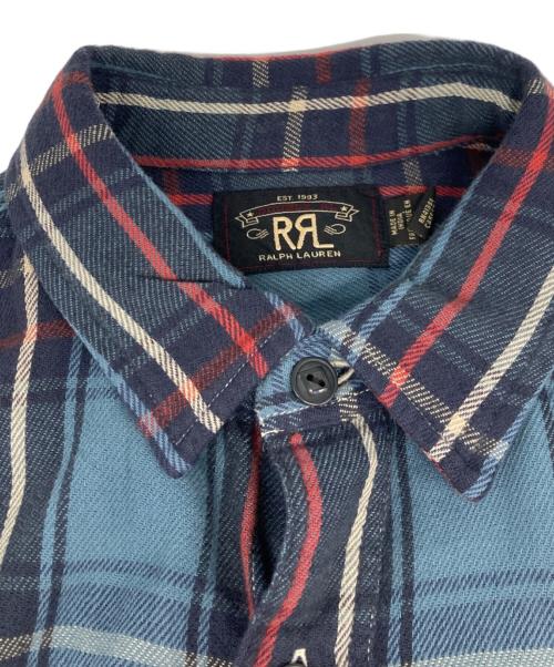 RRL（ダブルアールエル）RRL (ダブルアールエル) フランネルチェックシャツ ブルー サイズ:Ｍの古着・服飾アイテム