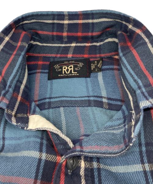 RRL（ダブルアールエル）RRL (ダブルアールエル) フランネルチェックシャツ ブルー サイズ:Ｍの古着・服飾アイテム