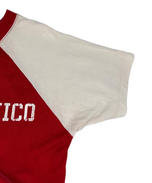 Champion（チャンピオン）Champion (チャンピオン) バイカラープリントTシャツ ホワイト×レッド サイズ:Ｍの古着・服飾アイテム