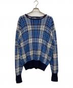 POLO RALPH LAURENポロ・ラルフローレン）の古着「チェックニット」｜ネイビー
