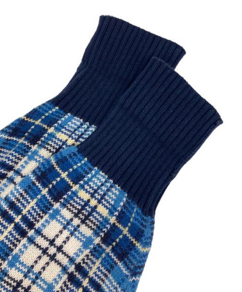 POLO RALPH LAUREN（ポロ・ラルフローレン）POLO RALPH LAUREN (ポロ・ラルフローレン) チェックニット ネイビー サイズ:Lの古着・服飾アイテム