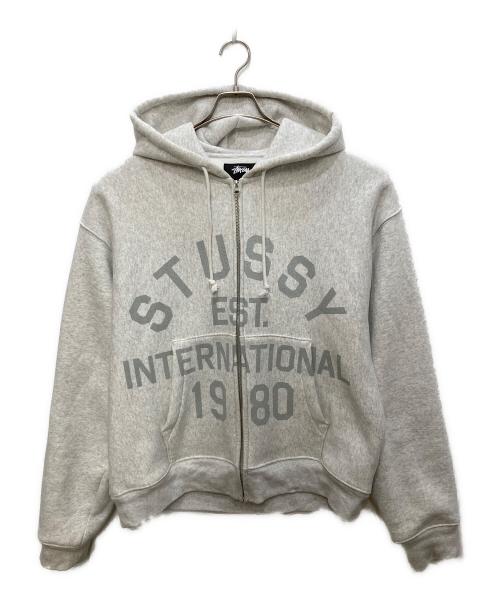 stussy（ステューシー）stussy (ステューシー) Established Zip Hoodie グレー サイズ:XLの古着・服飾アイテム