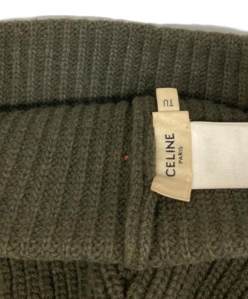 CELINE（セリーヌ）CELINE (セリーヌ) ウールニット帽 グリーンの古着・服飾アイテム