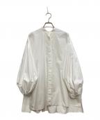 LE PHILル フィル）の古着「ライトタイプライターギャザーブラウス」｜ホワイト