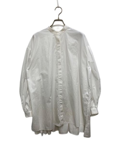 LE PHIL（ル フィル）LE PHIL (ル フィル) ライトタイプライターギャザーブラウス ホワイト サイズ:freeの古着・服飾アイテム