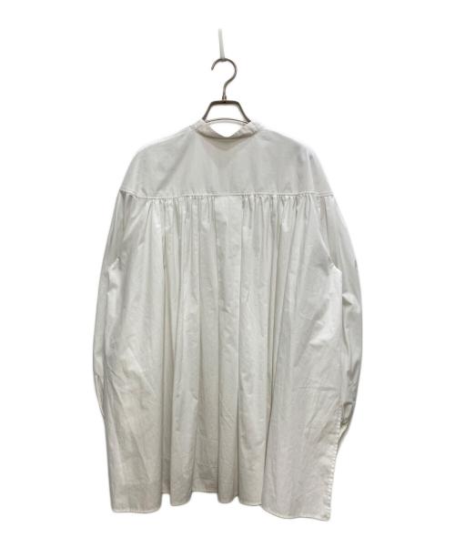 LE PHIL（ル フィル）LE PHIL (ル フィル) ライトタイプライターギャザーブラウス ホワイト サイズ:freeの古着・服飾アイテム