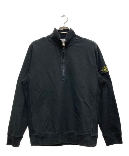 STONE ISLAND（ストーンアイランド）STONE ISLAND (ストーンアイランド) ハーフジップ スウェットシャツ ブラック サイズ:Mの古着・服飾アイテム