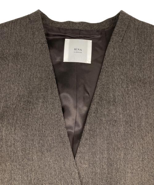 IENA LA BOUCLE（イエナ ラ ブークル）IENA LA BOUCLE (イエナ ラ ブークル) メランジウールカラーレスジャケット ブラウン サイズ:free 未使用品の古着・服飾アイテム