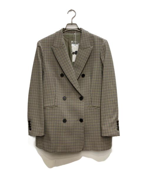 23区（ニジュウサンク）23区 (ニジュウサンク) ライトツイード チェック ジャケット ベージュ サイズ:44 未使用品の古着・服飾アイテム
