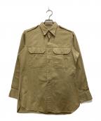 VINTAGEヴィンテージ）の古着「STAND UP COLLAR シャツ/スタンドアップカラー」｜ベージュ