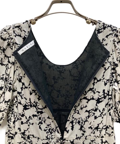 MARIHA（マリハ）MARIHA (マリハ) 総柄ワンピース ホワイト×ブラック サイズ:36の古着・服飾アイテム